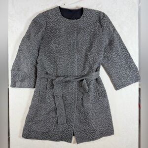 Dolce & Gabbana D&G Runway Wool Cotton Blend EU46 Gray Textured Teddy Jacket